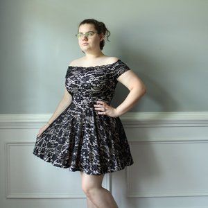 Lace Flare Off the Shoulder Prom Dress